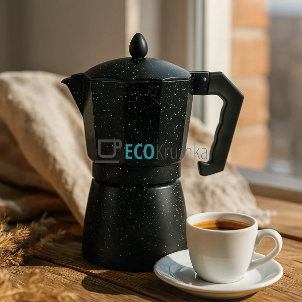 Гейзерна кавоварка 9 чашок з мармуровим покриттям Edenbe ...