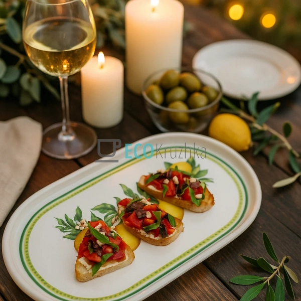 Порцелянове сервірувальне блюдо 30.5×16 см Сицилійський  ...