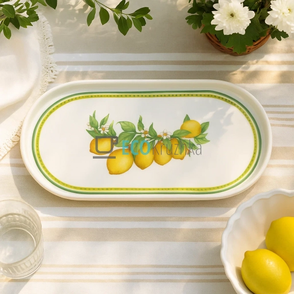 Порцелянове сервірувальне блюдо 30.5×16 см Сицилійський  ...