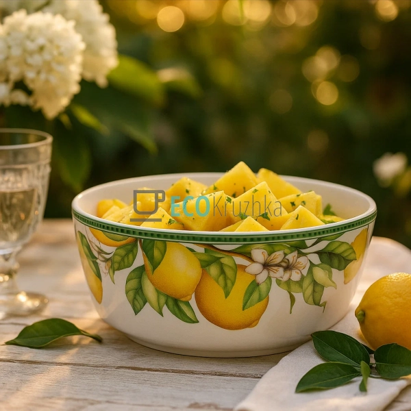 Порцелянова глибока миска 1.9 л Сицилійський лимон — вел ...