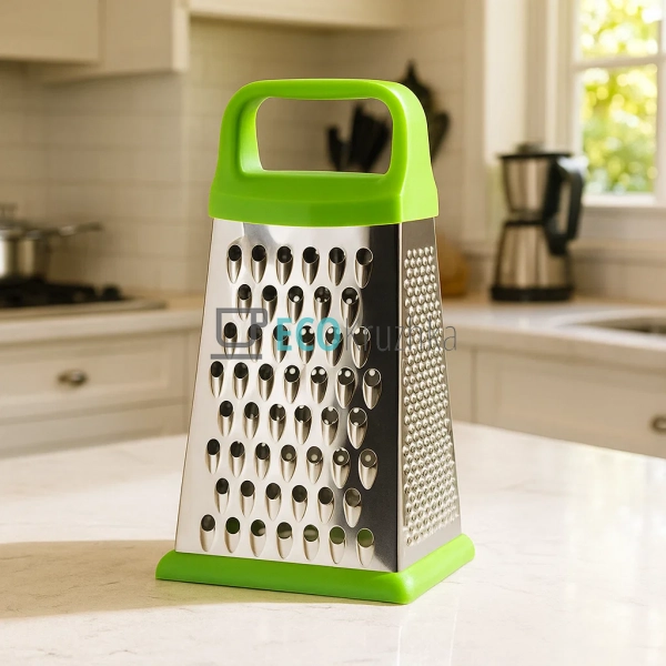 Терка 22 см з нержавіючої сталі з пластиковою ручкою і а ... Терка 22 см з нержавіючої сталі з пластиковою ручкою і а ...