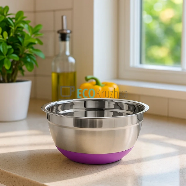 Миска 18х9 см із нержавіючої сталі з антискользьким дном ... Миска 18х9 см із нержавіючої сталі з антискользьким дном ...