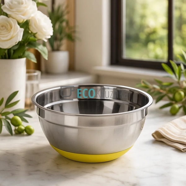 Миска 22х10 см із нержавіючої сталі з антискользьким дно ... Миска 22х10 см із нержавіючої сталі з антискользьким дно ...