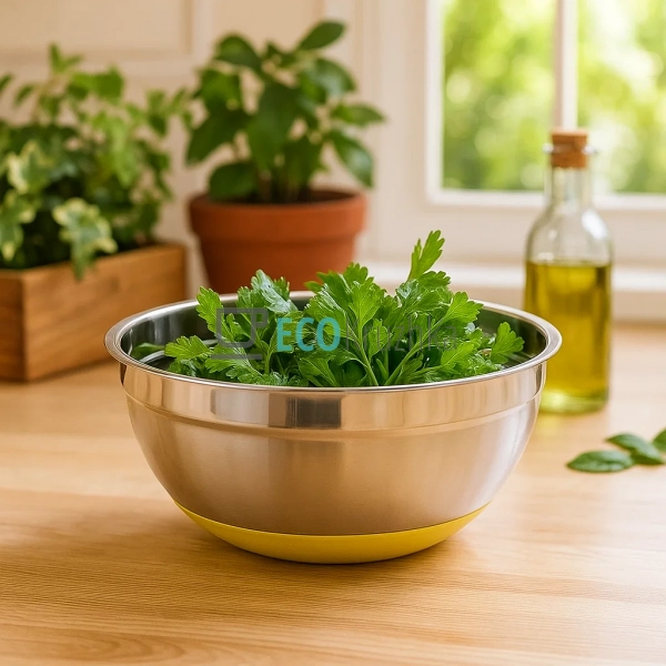 Миска 22х10 см із нержавіючої сталі з антискользьким дно ... Миска 22х10 см із нержавіючої сталі з антискользьким дно ...