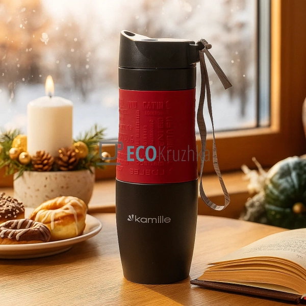 Термокружка Kamille 480 мл Червоний EK5064 Термокружка Kamille 480 мл Червоний EK5064