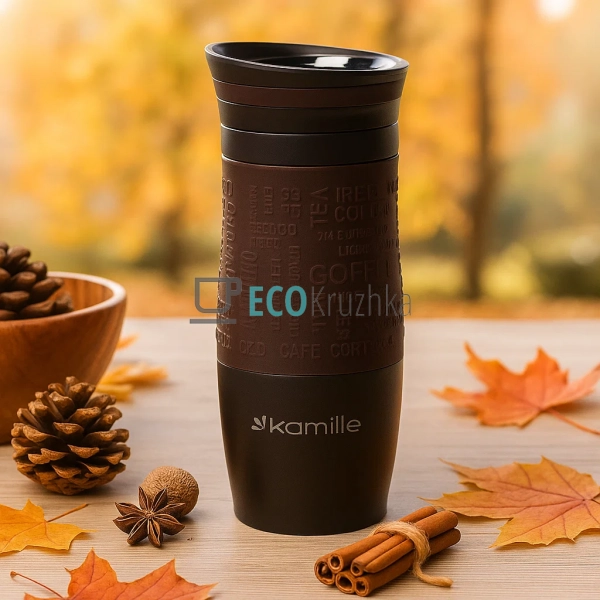 Термокружка Kamille 380 мл з нержавіючої сталі з TPR-вст ... Термокружка Kamille 380 мл з нержавіючої сталі з TPR-вст ...