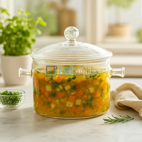 Кастрюля 1.3 л, боросилікатне скло Прозора Edenberg (EB- ... Кастрюля 1.3 л, боросилікатне скло Прозора Edenberg (EB- ...