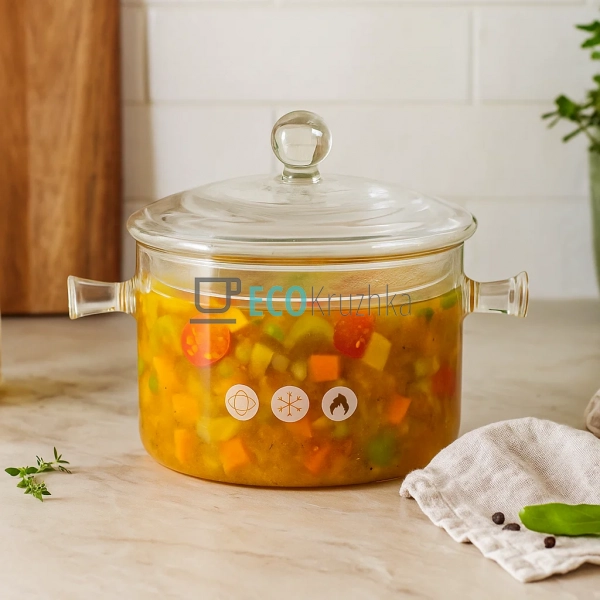 Кастрюля 1.7 л, боросилікатне скло Прозора Edenberg (EB- ... Кастрюля 1.7 л, боросилікатне скло Прозора Edenberg (EB- ...