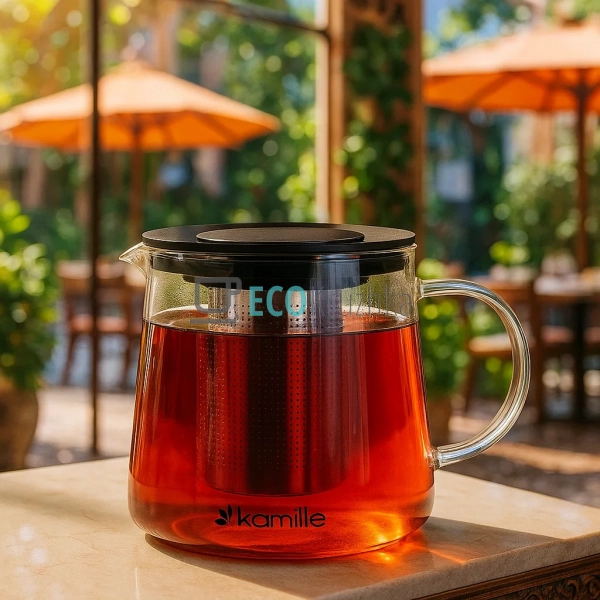 Заварювальний скляний чайник 1000 мл із пластмасовою кри ...