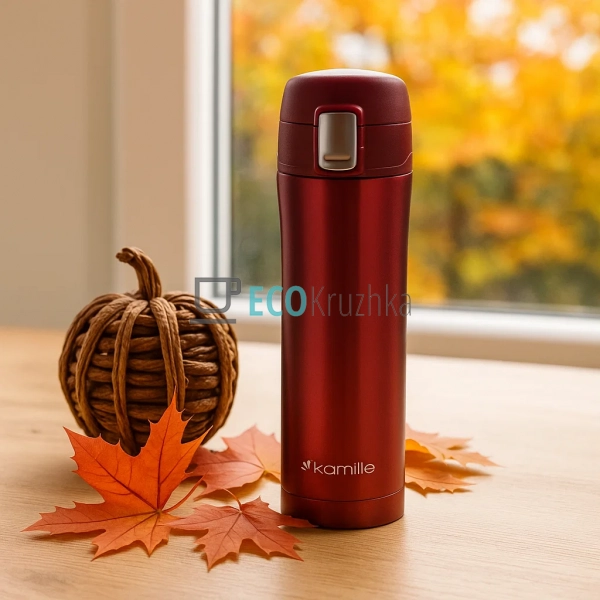 Термокружка Kamille 450мл з нержавіючої сталі Червоний E ... Термокружка Kamille 450мл з нержавіючої сталі Червоний E ...