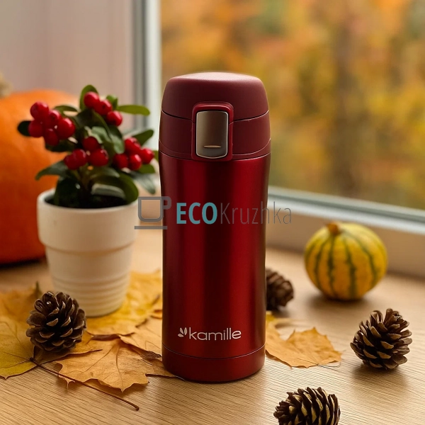 Термокружка Kamille 320мл з нержавіючої сталі Червоний E ... Термокружка Kamille 320мл з нержавіючої сталі Червоний E ...