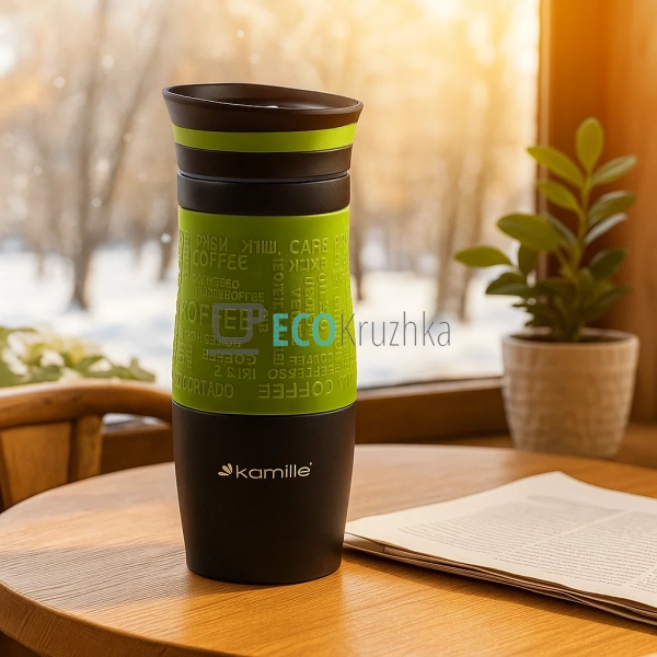 Термокружка Kamille 380 мл з нержавіючої сталі з TPR-вст ... Термокружка Kamille 380 мл з нержавіючої сталі з TPR-вст ...