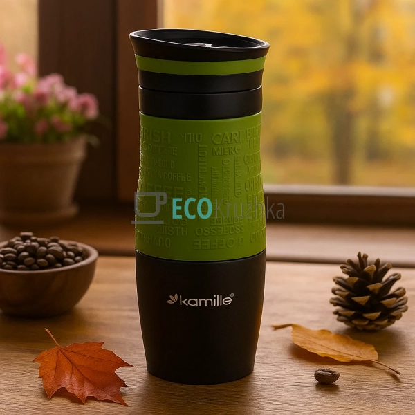 Термокружка Kamille 380 мл з нержавіючої сталі з TPR-вст ... Термокружка Kamille 380 мл з нержавіючої сталі з TPR-вст ...