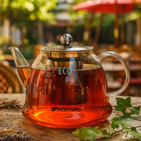 Заварник 1500мл скляний Kamille зі знімним металевим сит ...