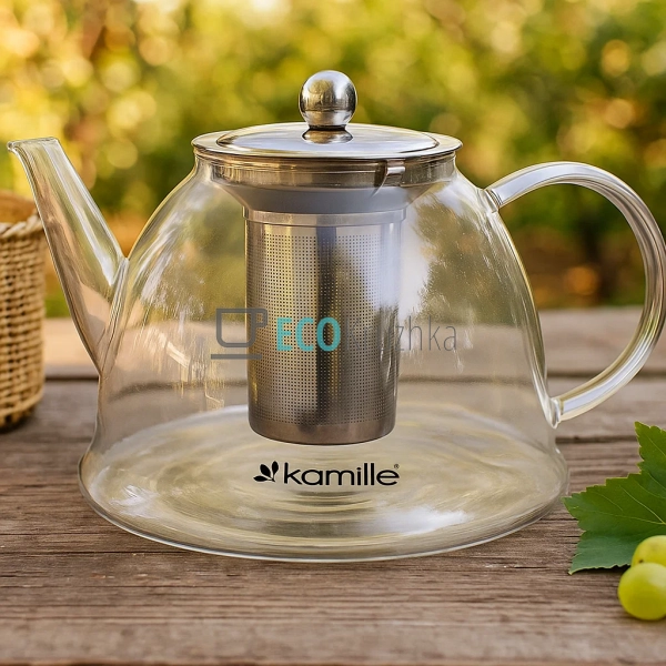 Заварник 1500мл скляний Kamille зі знімним металевим сит ...
