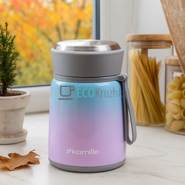 Термос Kamille харчової обідній для супу 530мл з нержаві ...