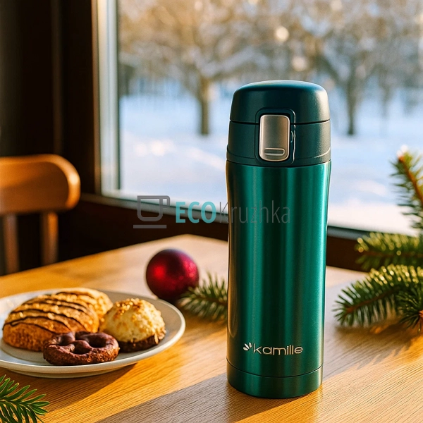 Термокружка Kamille 320 мл з нержавіючої сталі Смарагдов ... Термокружка Kamille 320 мл з нержавіючої сталі Смарагдов ...