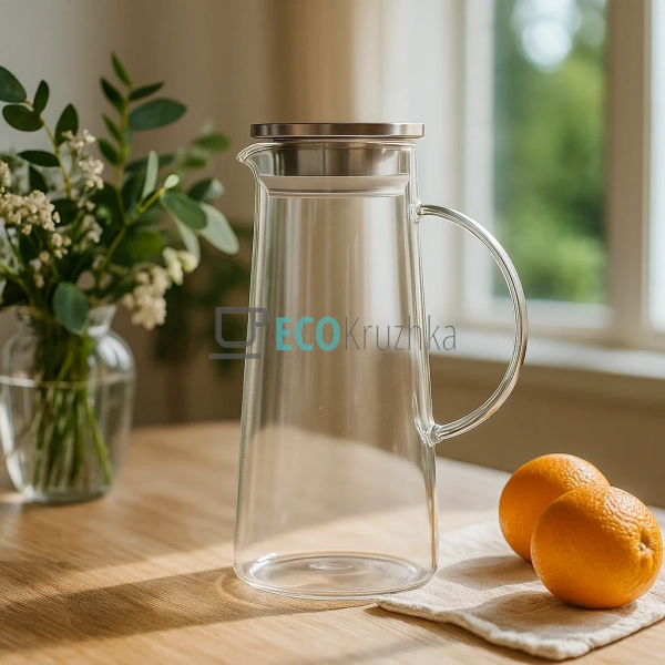 Графін скляний зі сталевим корком 1.2л Kamille KM-9033