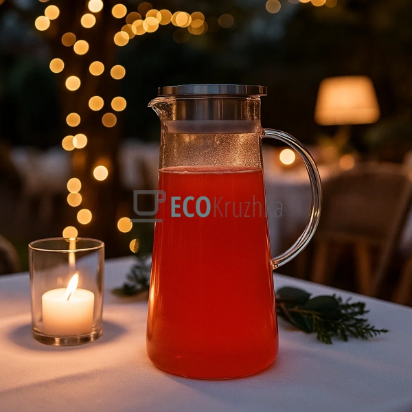 Графін скляний зі сталевим корком 1.2л Kamille KM-9033