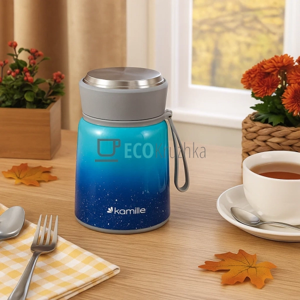 Термос Kamille харчової обідній для супу 530мл з нержаві ...