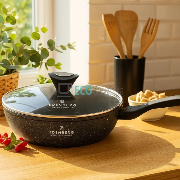 Глибока сковорода 28 x 6.8 см (3.5 л) з кришкою та марму ... Глибока сковорода 28 x 6.8 см (3.5 л) з кришкою та марму ...