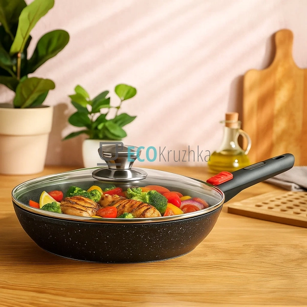 Сковорода з антипригарним мармуровим покриттям зі знімно ...