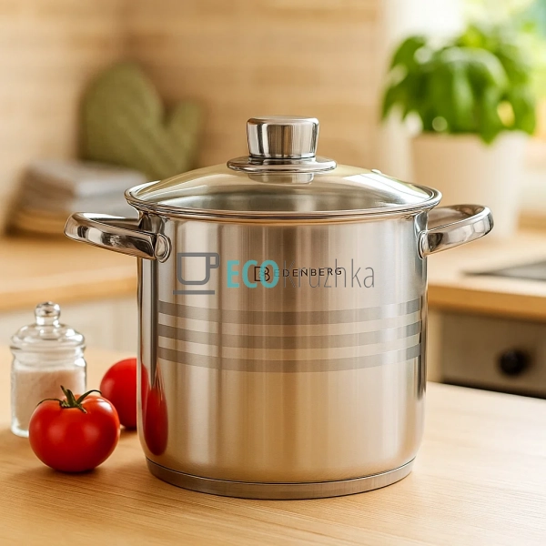 Каструля нержавіюча 4л професійна з кришкою Edenberg EB- ... Каструля нержавіюча 4л професійна з кришкою Edenberg EB- ...