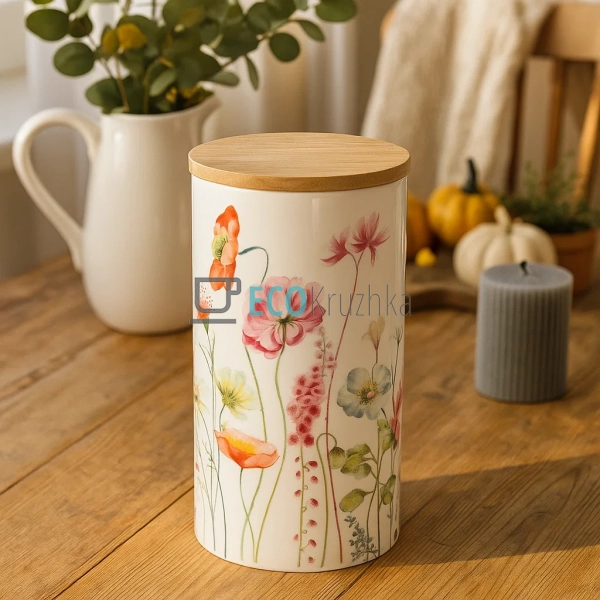 Порцелянова банка для зберігання продуктів 1л з кришкою ... Порцелянова банка для зберігання продуктів 1л з кришкою ...