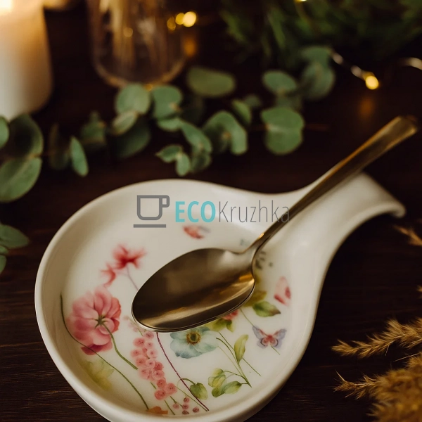 Порцелянова підставка під ложку Flower Garden 18×12 см – ...