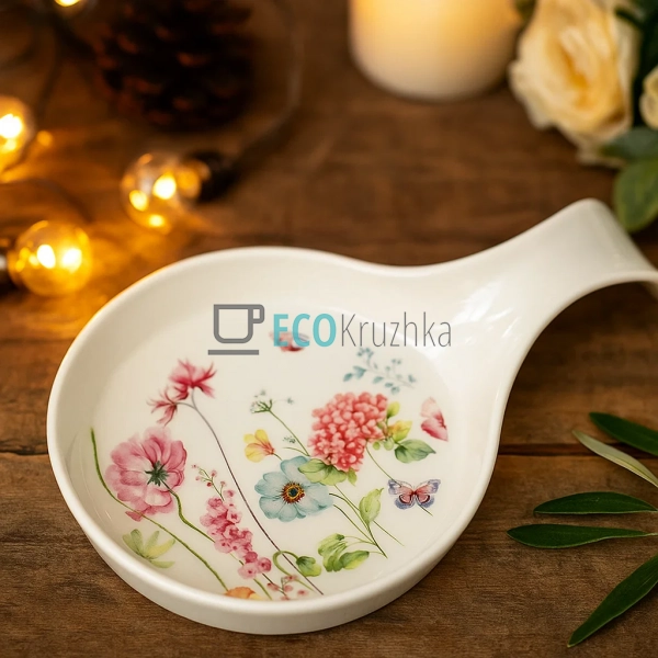 Порцелянова підставка під ложку Flower Garden 18×12 см – ...