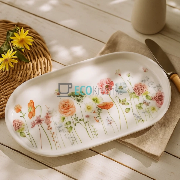 Порцелянове сервірувальне блюдо з квітковим візерунком F ...