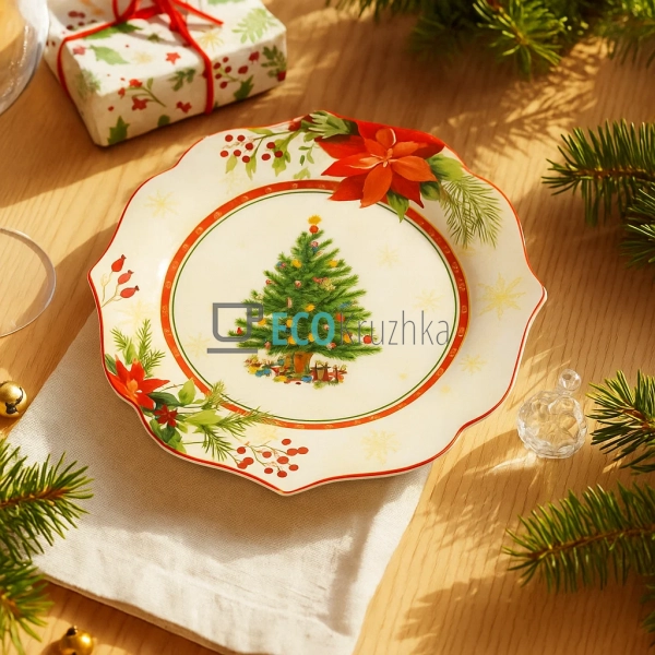 Новорічна порцелянова тарілка Christmas Story 21 см • дл ... Новорічна порцелянова тарілка Christmas Story 21 см • дл ...