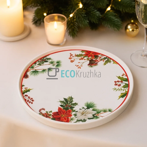 Порцелянова тарілка "Christmas", D20x2 см (K082) Порцелянова тарілка "Christmas", D20x2 см (K082)