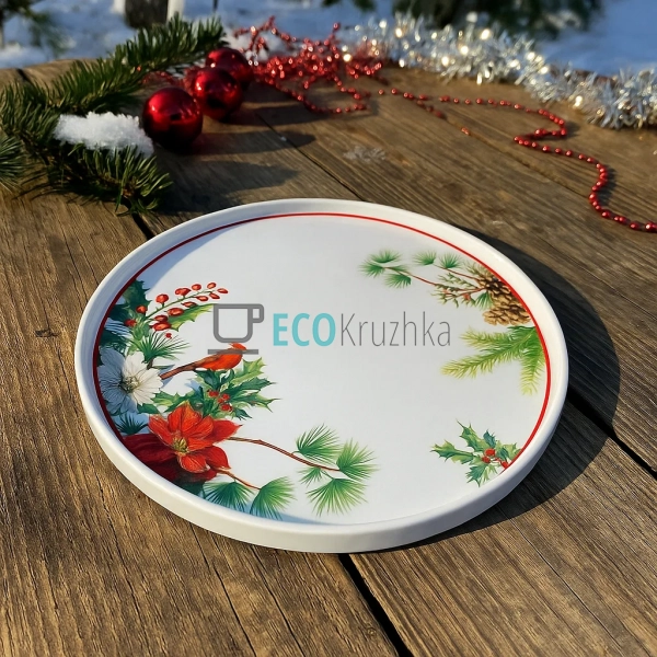 Порцелянова тарілка "Christmas", D25x2 см (K081) Порцелянова тарілка "Christmas", D25x2 см (K081)