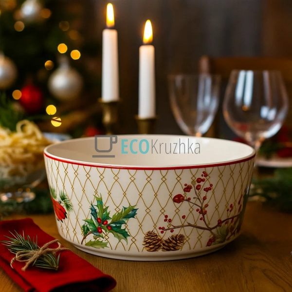 Порцелянова піала "Christmas", 1.8 л (K083) Порцелянова піала "Christmas", 1.8 л (K083)