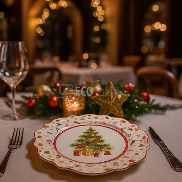 Порцелянова обідня тарілка "Святковий флер", 27.5 см (49 ... Порцелянова обідня тарілка "Святковий флер", 27.5 см (49 ...
