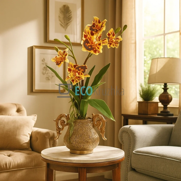 Декоративна композиція орхідея 25×60 см (A-185)