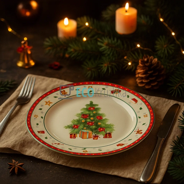 Порцелянова обідня тарілка "Святковий флер", 26.7 см (49 ... Порцелянова обідня тарілка "Святковий флер", 26.7 см (49 ...