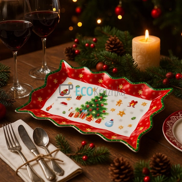 Фарфорове фігурне прямокутне блюдо "Святковий флер", 35. ... Фарфорове фігурне прямокутне блюдо "Святковий флер", 35. ...