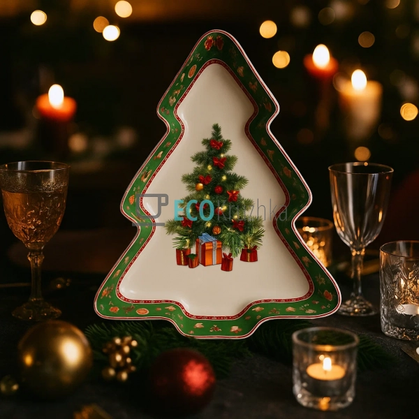 Порцелянове блюдо у формі ялинки "Святковий флер", 30.5 ... Порцелянове блюдо у формі ялинки "Святковий флер", 30.5 ...