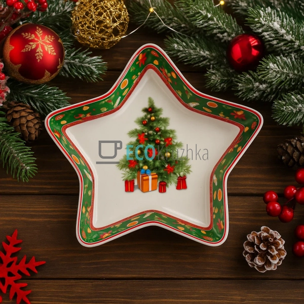 Порцелянове блюдо-зірка "Святковий флер", 17.5 см (498-2 ... Порцелянове блюдо-зірка "Святковий флер", 17.5 см (498-2 ...