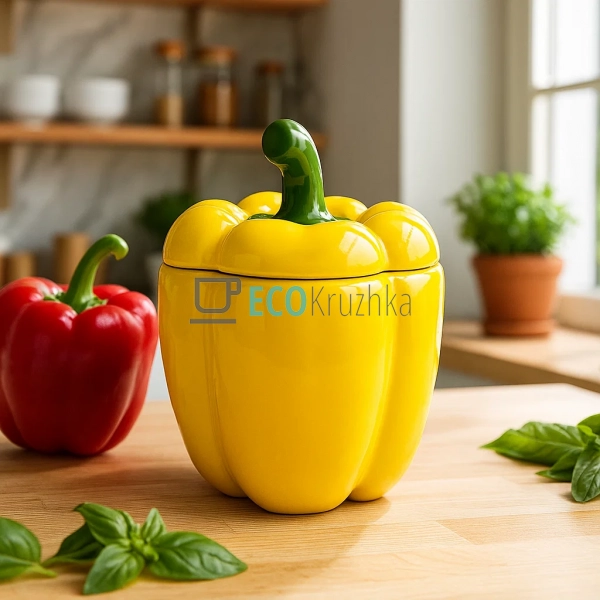 Банка керамічна "Pepper" 1.2л, Жовтий (928-075) Банка керамічна "Pepper" 1.2л, Жовтий (928-075)