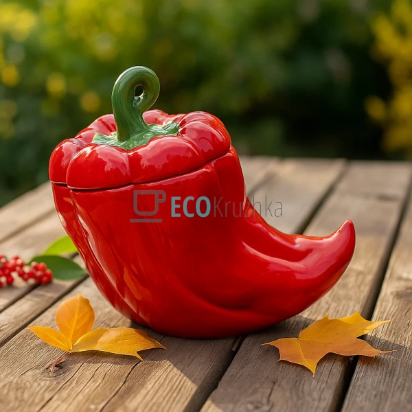 Банка керамічна "Pepper" 600мл, Червоний (928-093) Банка керамічна "Pepper" 600мл, Червоний (928-093)
