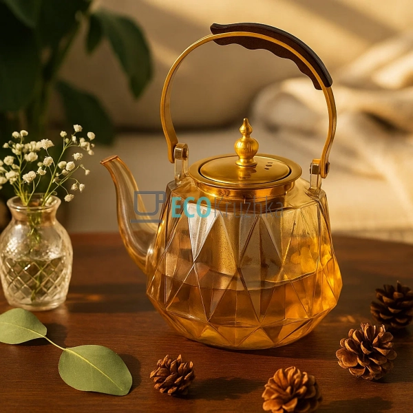 Скляний заварювальний чайник 1200 мл Amber з металевим ф ... Скляний заварювальний чайник 1200 мл Amber з металевим ф ...