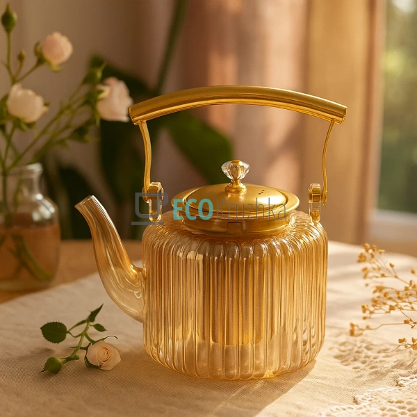 Скляний заварювальний чайник 1000 мл Amber з металевим ф ... Скляний заварювальний чайник 1000 мл Amber з металевим ф ...