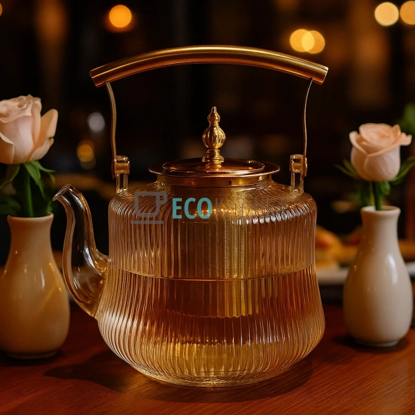 Скляний заварювальний чайник 1400 мл Clear з металевим ф ... Скляний заварювальний чайник 1400 мл Clear з металевим ф ...