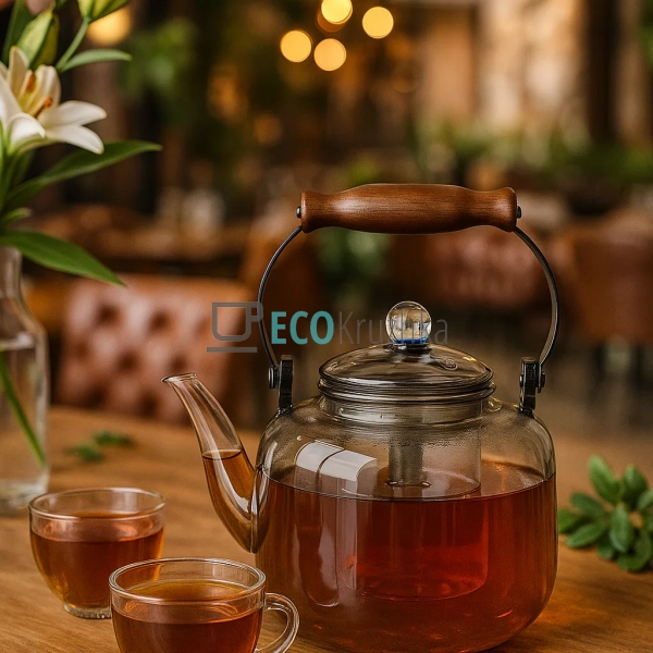 Скляний заварювальний чайник 1000 мл Smokey Grey з фільт ... Скляний заварювальний чайник 1000 мл Smokey Grey з фільт ...