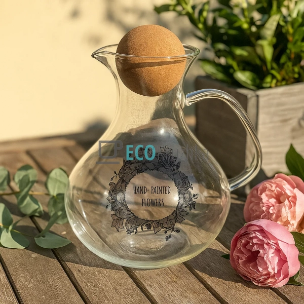 Скляний графін з круглою пробкою, 1700 мл, прозорий (992 ...