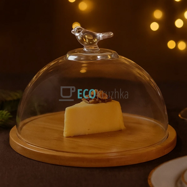 Бамбукове блюдо Bird, 20x12 см, зі скляною кришкою (992- ... Бамбукове блюдо Bird, 20x12 см, зі скляною кришкою (992- ...