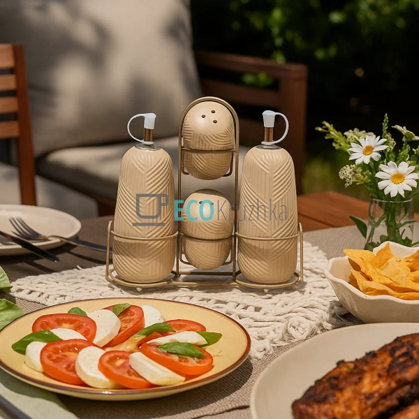 Набір для спецій Maestro 5 предметів "Geometry Beige" ке ... Набір для спецій Maestro 5 предметів "Geometry Beige" ке ...